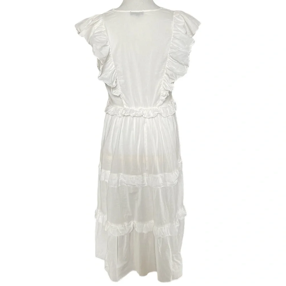 J Crew Ruffle Sleeve Cotton Voile midi dress